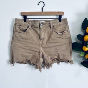 Carly Jean Los Angeles Tan Jean Shorts Revy